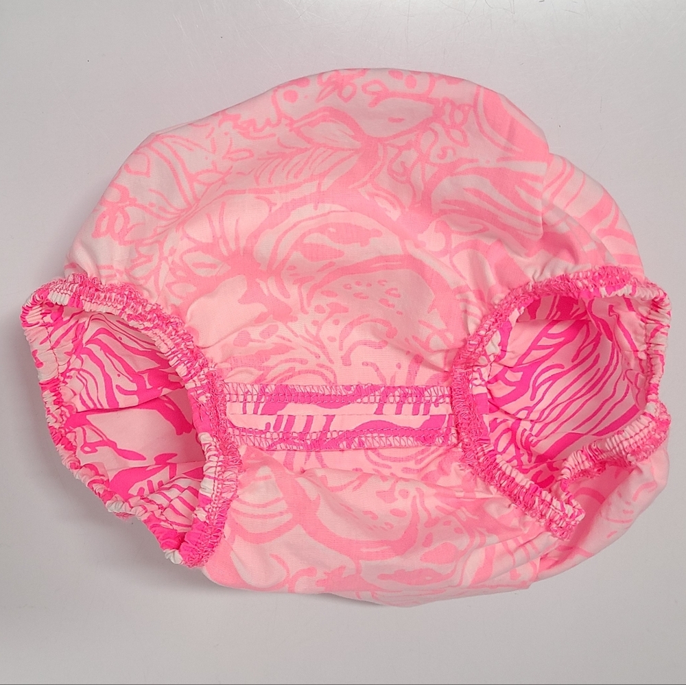 Lilly Pulitzer Pink Tropics Bunny Hop Print Diaper Cover Bloomer Sz 12-18mo - Picture 6 of 6